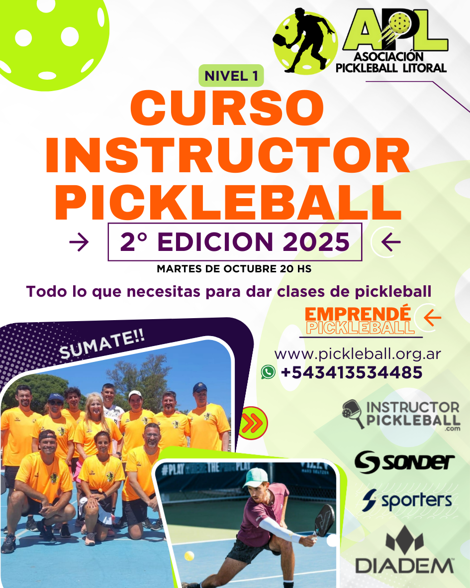 2° Curso Instructor de Pickelball – Octubre 2025 LATAM (online)